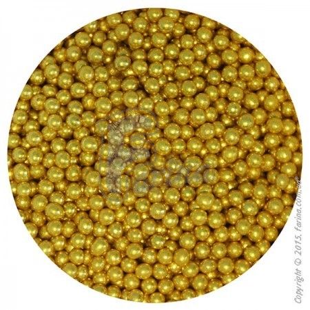 Посыпка декоративная кондитерская Сахарные шарики Золото 2(3)мм. - 50 г.< фото цена